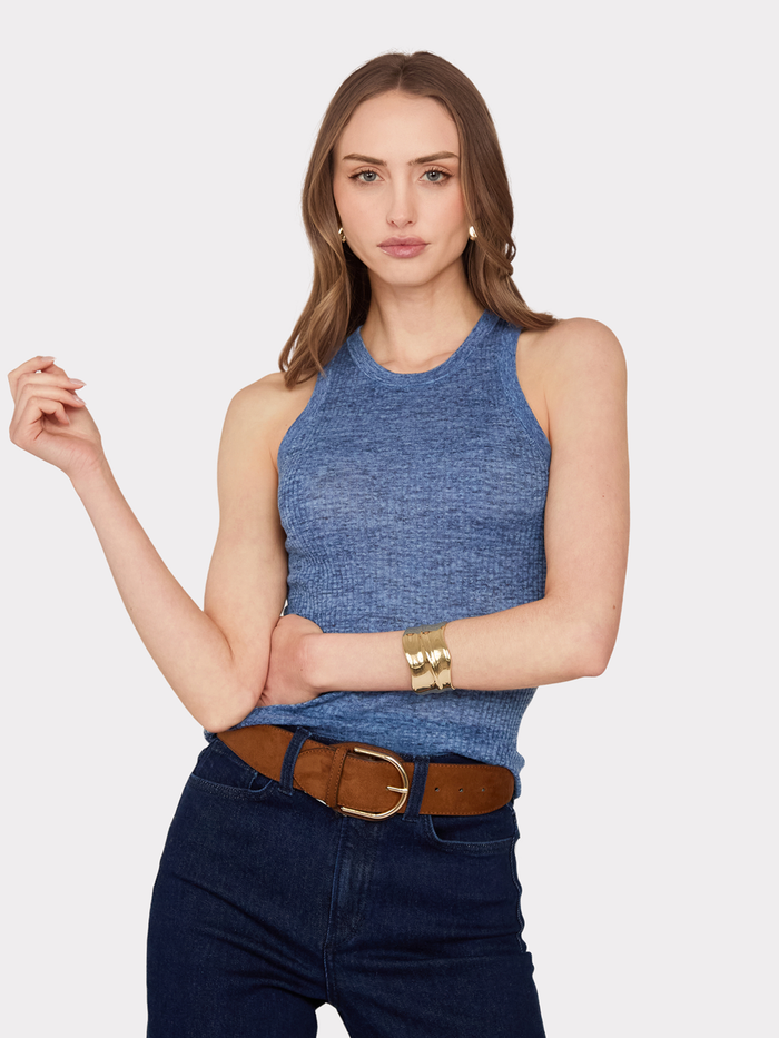 autumn cashmere Rib Halter Crew in River