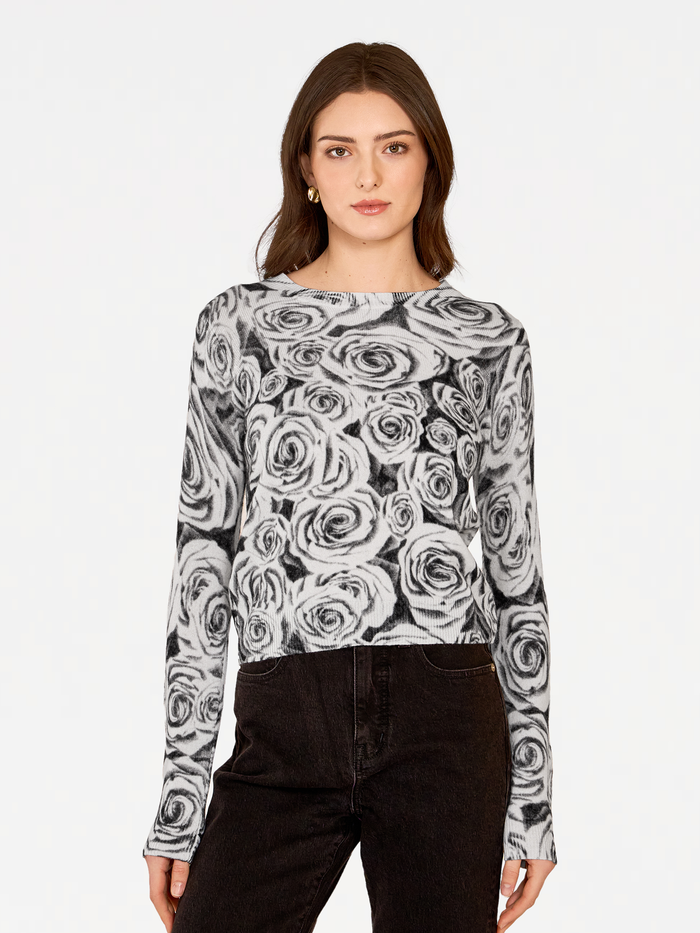 autumn cashmere Rose Print Crew