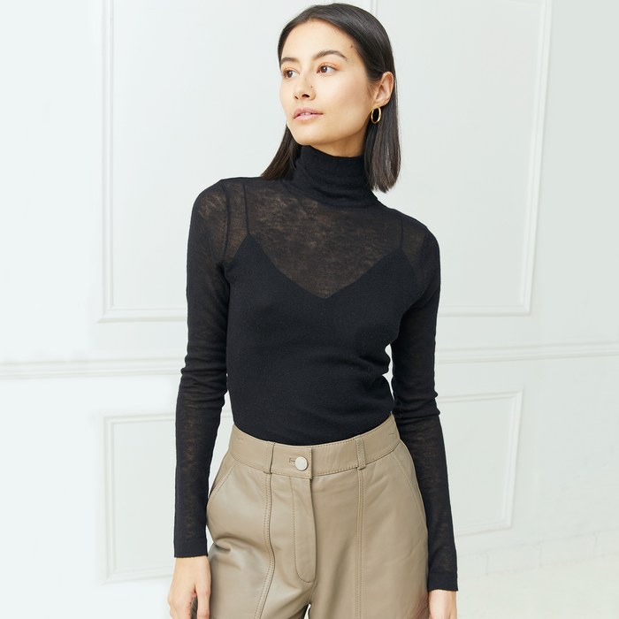 autumn cashmere Second Skin Sheer Mock