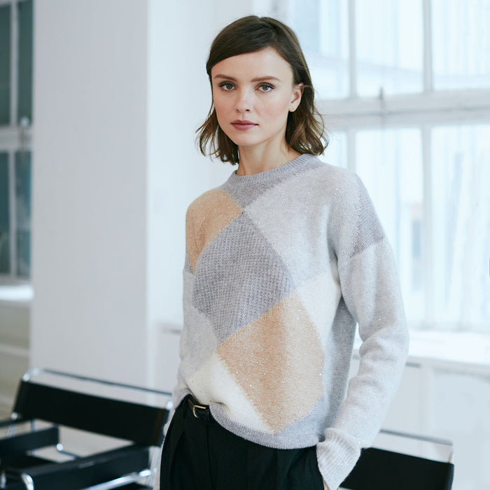 Autumn Cashmere Sequin Diamond Crew