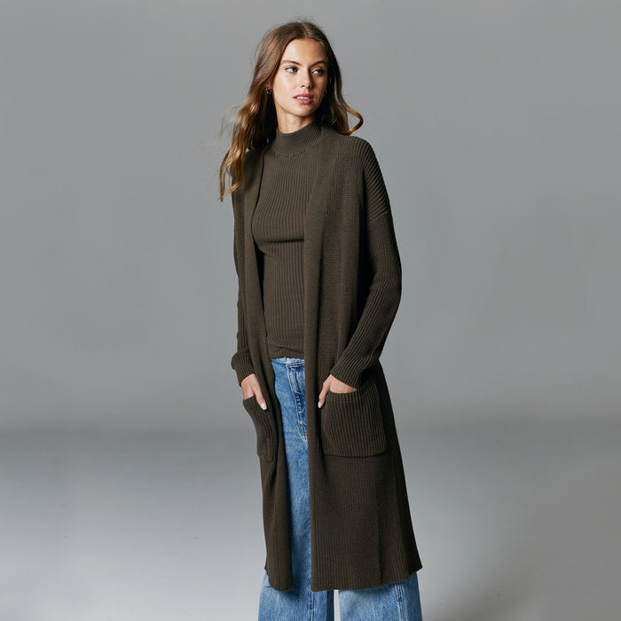 autumn cashmere Shaker Open Coatigan w/ Pockets