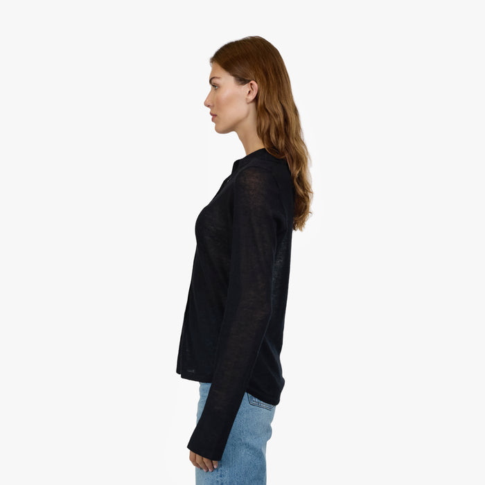 Autumn Cashmere Sheer Shirt In Black