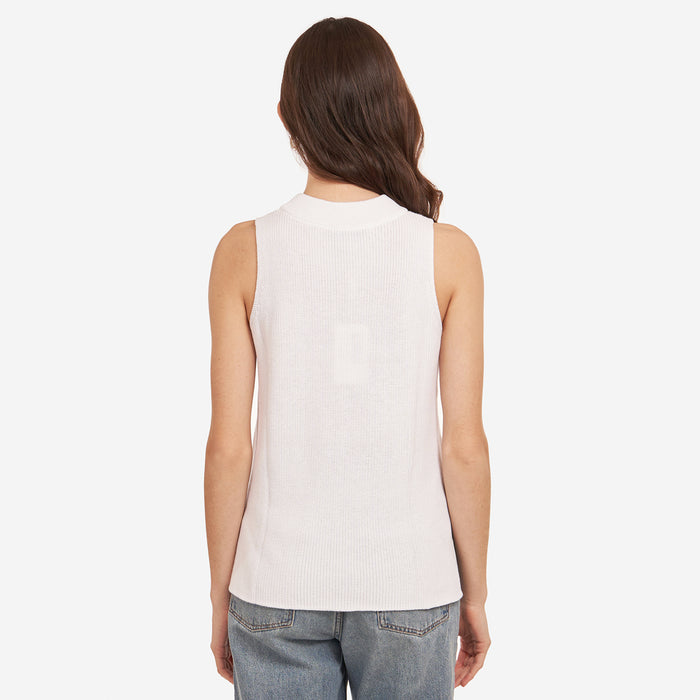 Autumn Cashmere Sleeveless Shaker Crew In White