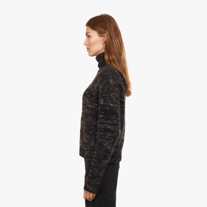Autumn Cashmere Space Dye Raglan Mock Neck