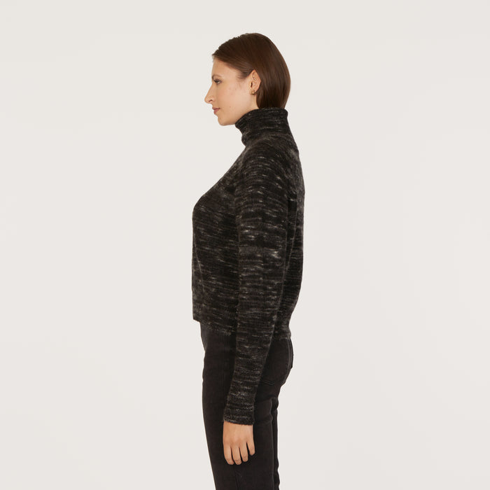 Autumn Cashmere Space Dye Raglan Mock Neck