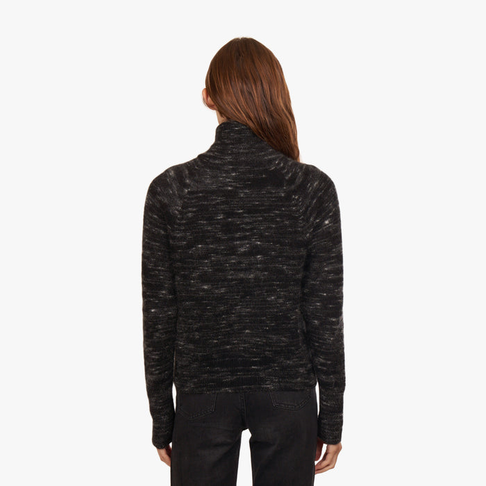 Autumn Cashmere Space Dye Raglan Mock Neck