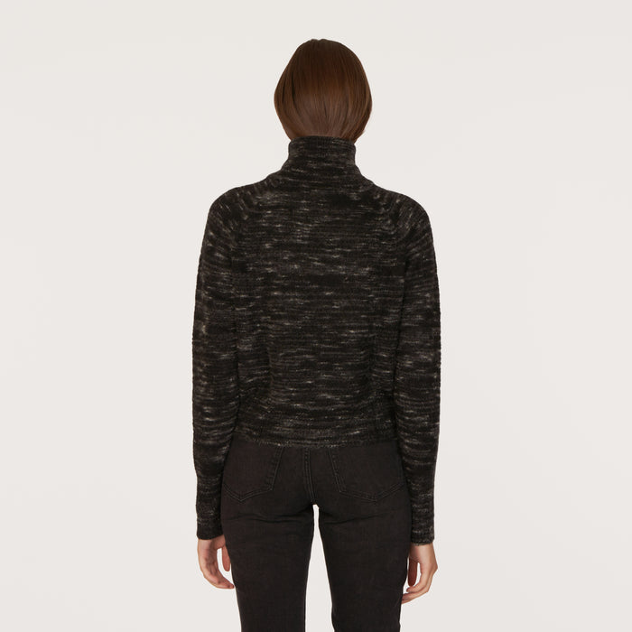 Autumn Cashmere Space Dye Raglan Mock Neck