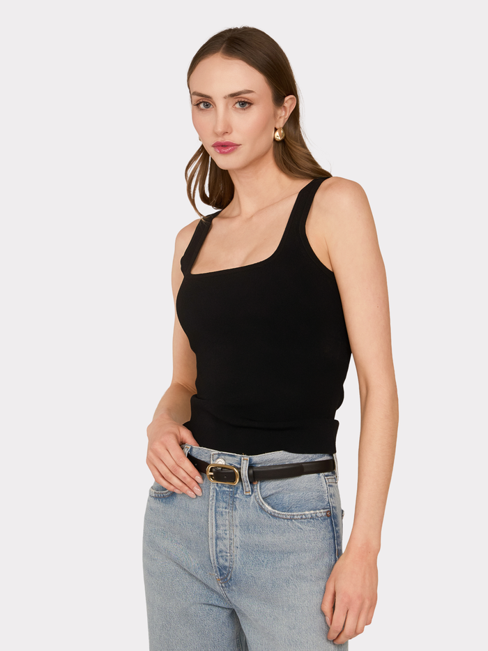 Autumn Cashmere Square Neck Tank In Black