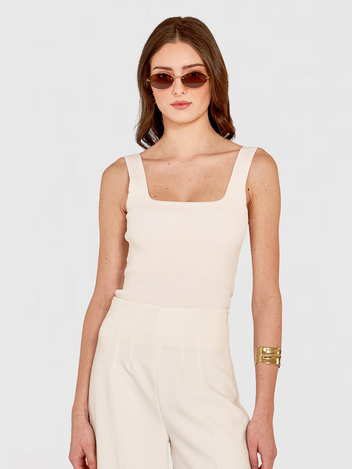autumn cashmere Square Neck Tank in Sand
