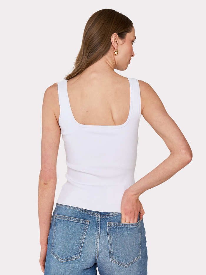 Autumn Cashmere Square Neck Tank In White