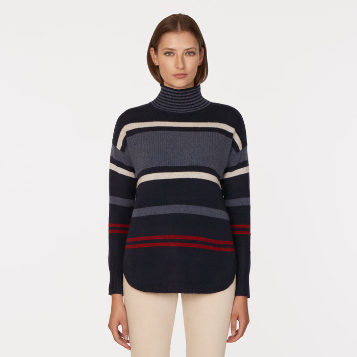 autumn cashmere Striped Mock w/ Shirttail