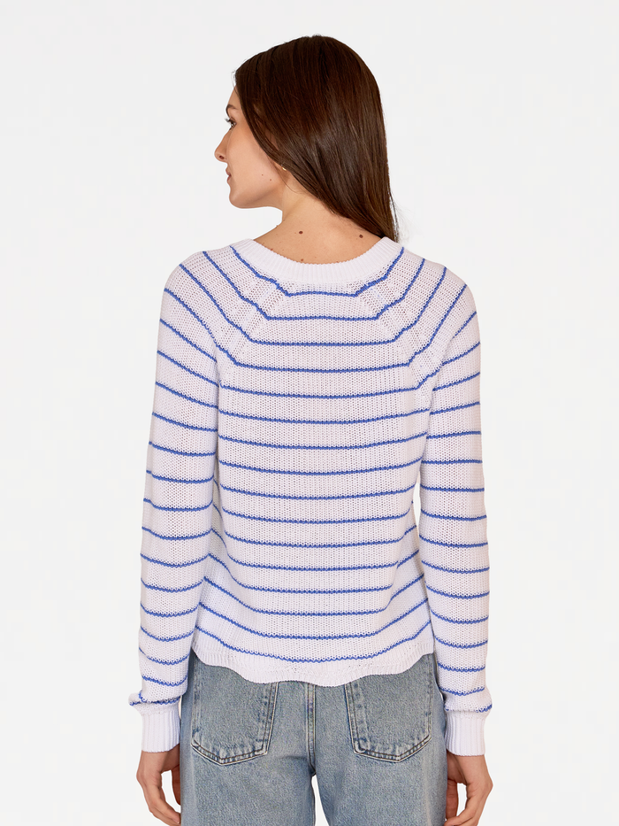 Autumn Cashmere Striped Scallop Shaker Crew