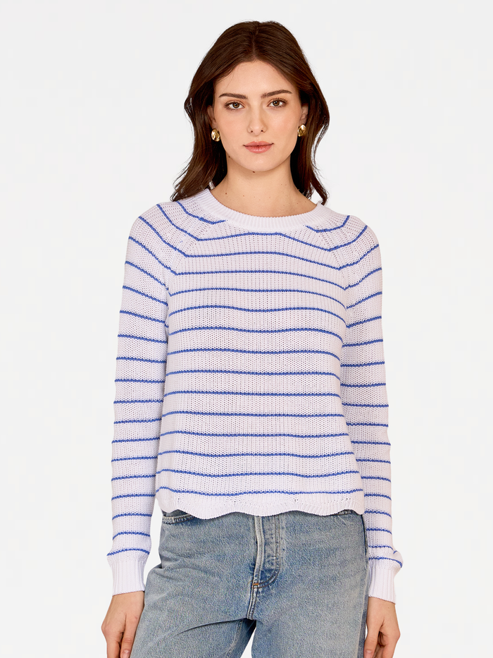 autumn cashmere Striped Scallop Shaker Crew