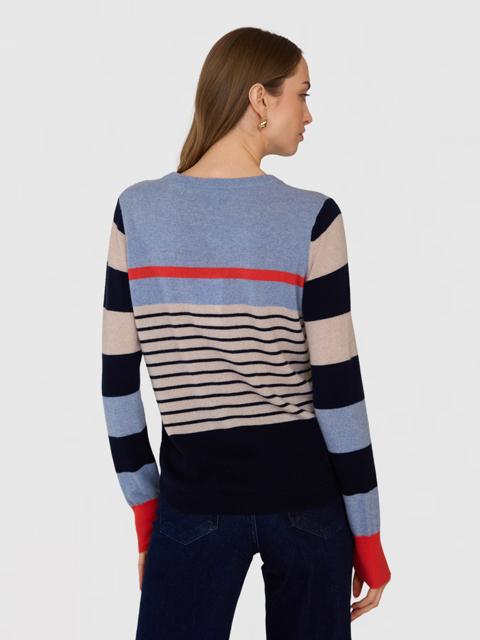 Autumn Cashmere Striped Shirttail Crew