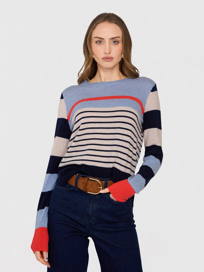 autumn cashmere Striped Shirttail Crew
