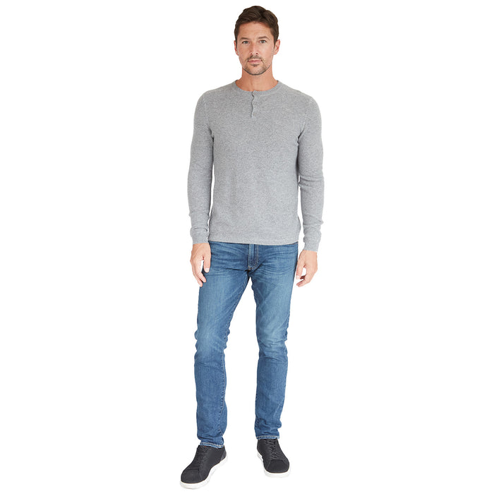 Autumn Cashmere Thermal Henley With Yoke In Cement