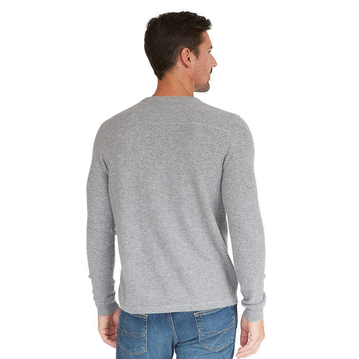 Autumn Cashmere Thermal Henley With Yoke In Cement