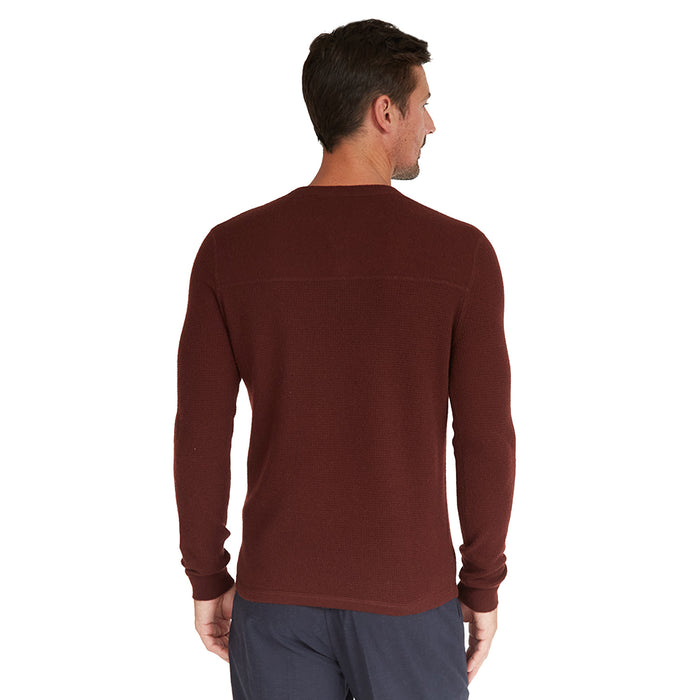 Autumn Cashmere Thermal Henley With Yoke In Rust