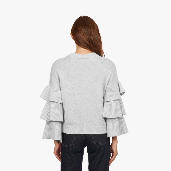 Autumn Cashmere Tiered Ruffle Sleeve High Crew
