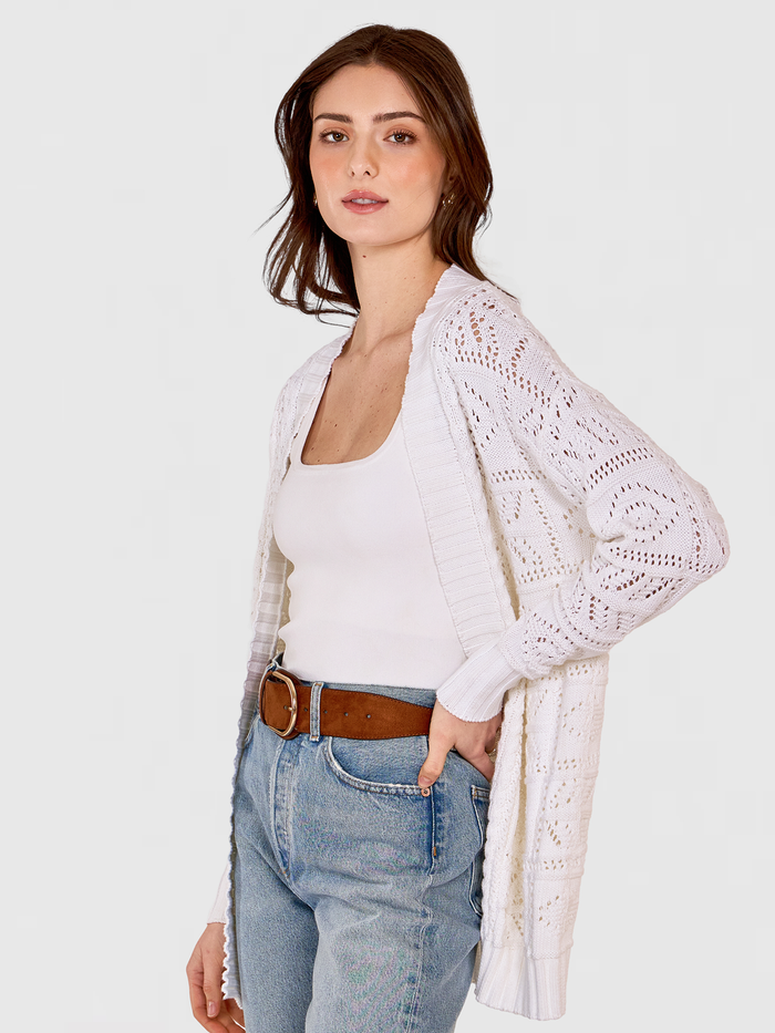 Autumn Cashmere Tile Stitch Duster In Bleach White