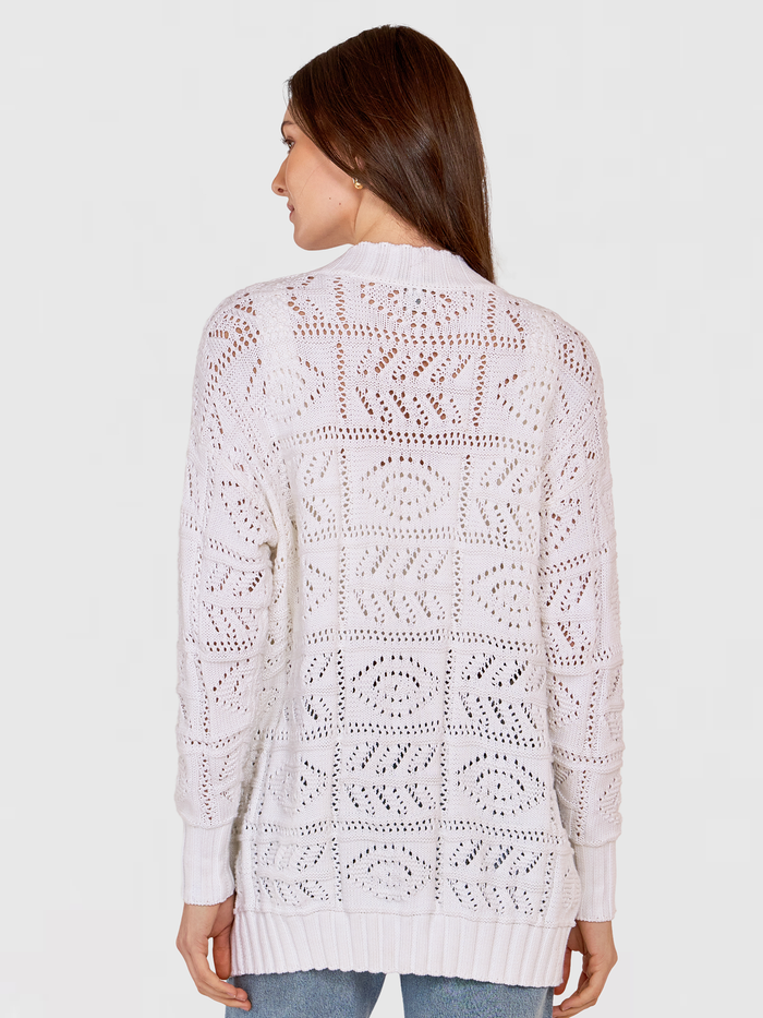 Autumn Cashmere Tile Stitch Duster In Bleach White