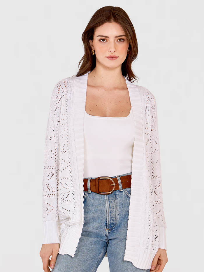 autumn cashmere Tile Stitch Duster in Bleach White