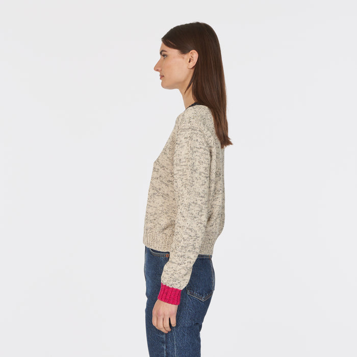 Autumn Cashmere Tweed Color Block Crew