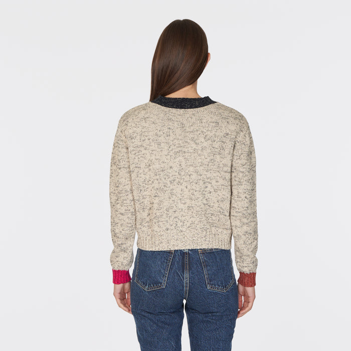Autumn Cashmere Tweed Color Block Crew
