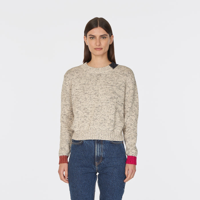 autumn cashmere Tweed Color Block Crew