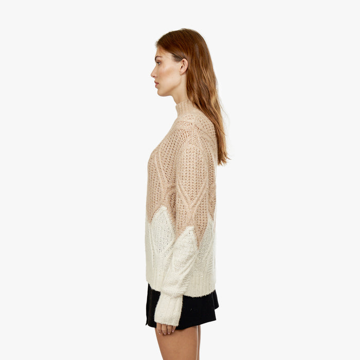 Autumn Cashmere Two Tone Diamond Sweater