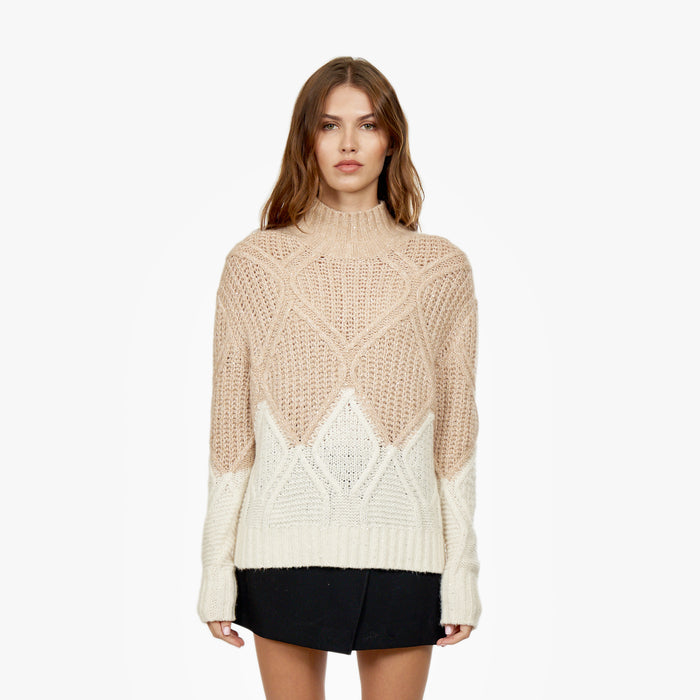 autumn cashmere Two Tone Diamond Sweater