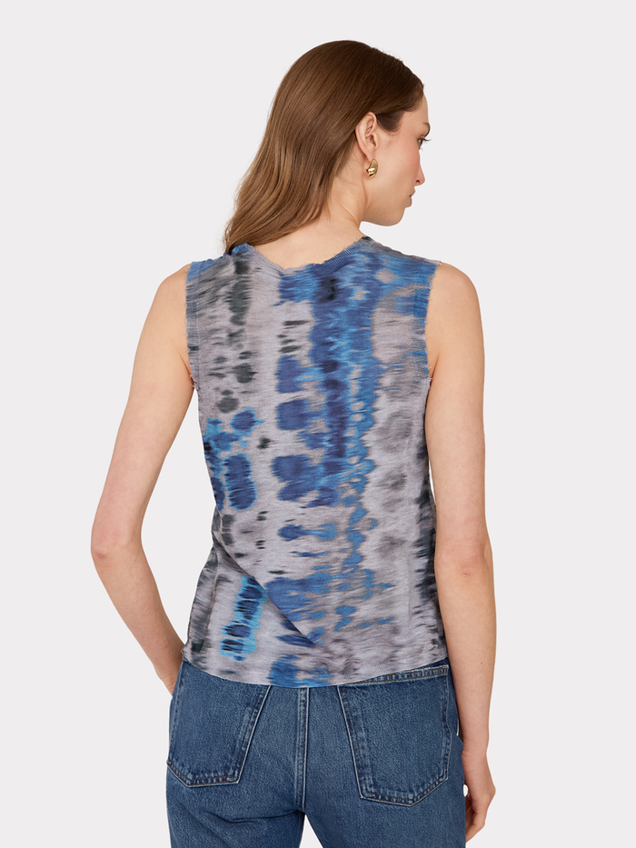 Autumn Cashmere Blurred Animal Print Distressed Muscle Tee