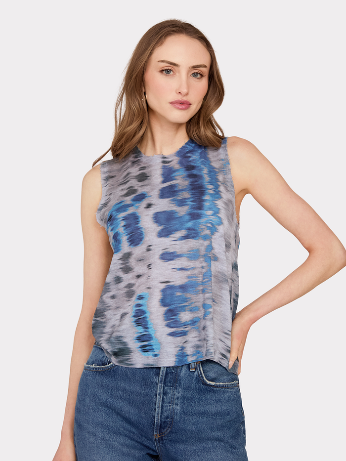 autumn cashmere Blurred Animal Print Distressed Muscle Tee
