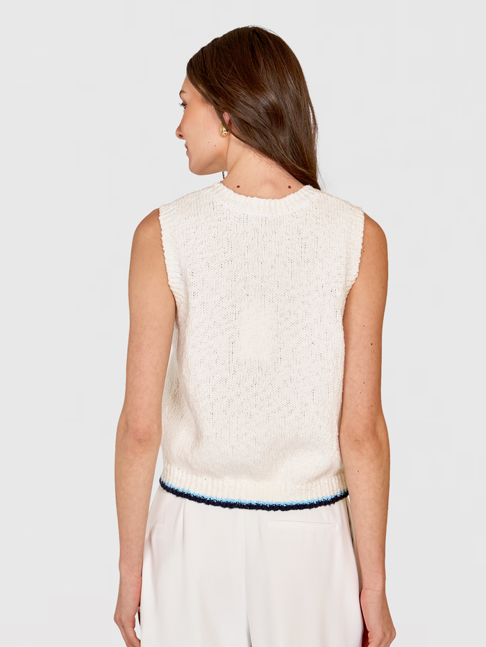 Autumn Cashmere Button Front Vest W/ Contrast Details