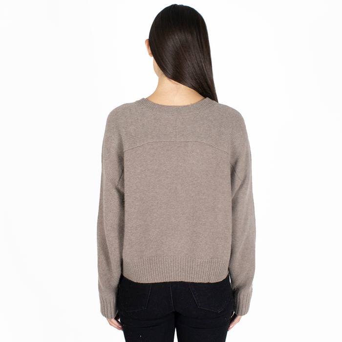 Autumn Cashmere Cropped Boxy Crew Back Yoke In Bark