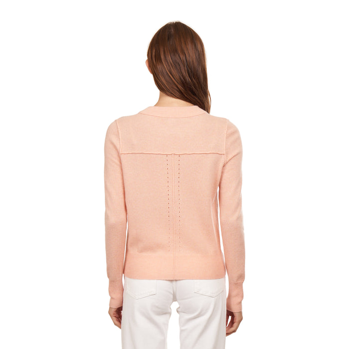 Autumn Cashmere Cropped Crew W/ Reversed Seams In Bellini
