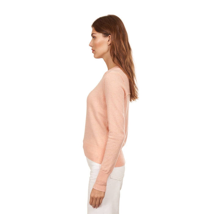 Autumn Cashmere Cropped Crew W/ Reversed Seams In Bellini