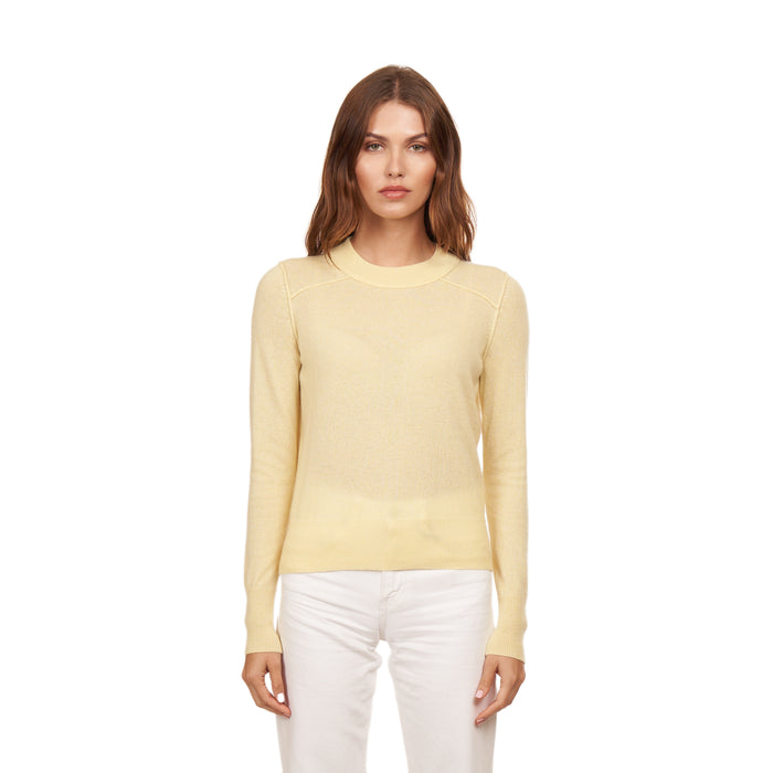 autumn cashmere Cropped Crew w/ Reversed Seams in Buttercup