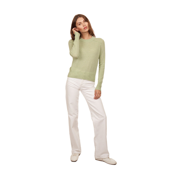 Autumn Cashmere Cropped Crew W/ Reversed Seams In Eucalyptus