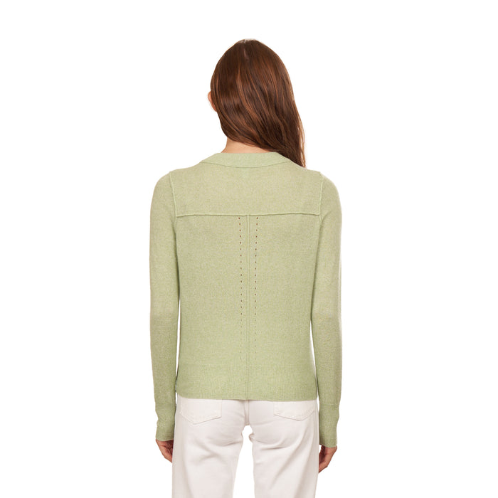 Autumn Cashmere Cropped Crew W/ Reversed Seams In Eucalyptus