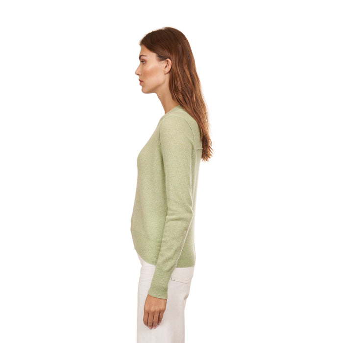 Autumn Cashmere Cropped Crew W/ Reversed Seams In Eucalyptus