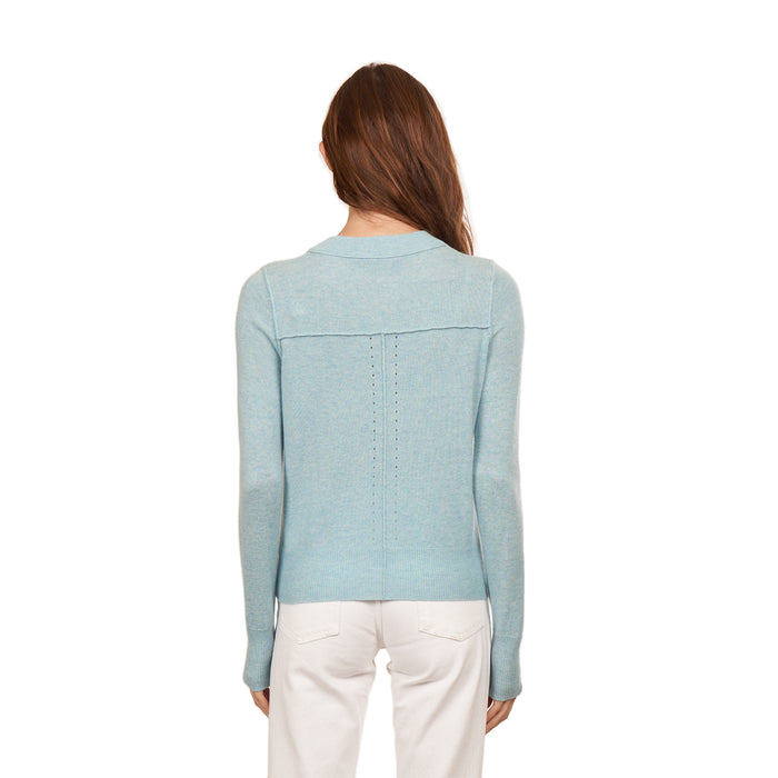 Autumn Cashmere Cropped Crew W/ Reversed Seams In Pond