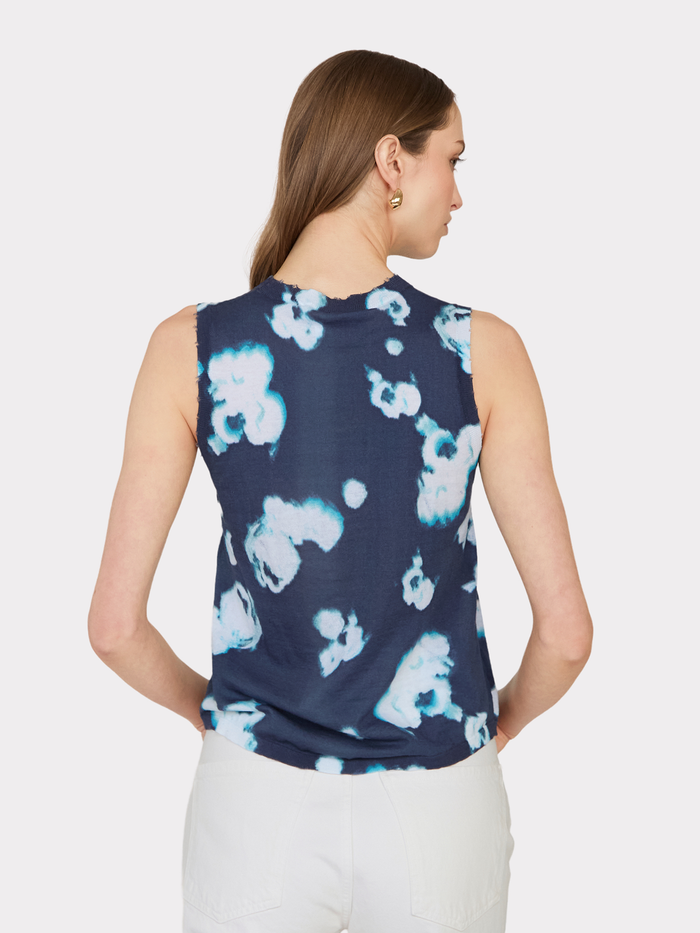 Autumn Cashmere Distressed Edge Blotch Print Muscle Tee