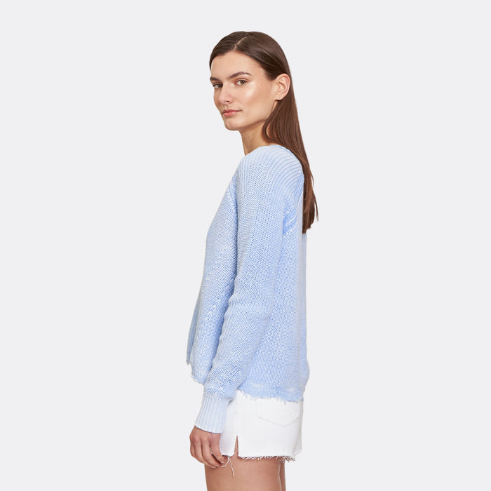 Autumn Cashmere Distressed Inked Scallop Shaker V In Glacier