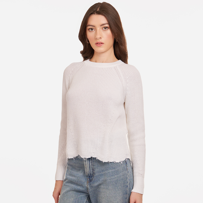 Autumn Cashmere Distressed Scallop Shaker In Bleach White