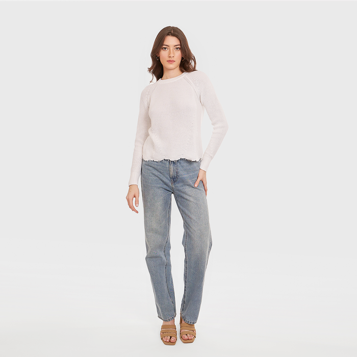 Autumn Cashmere Distressed Scallop Shaker In Bleach White