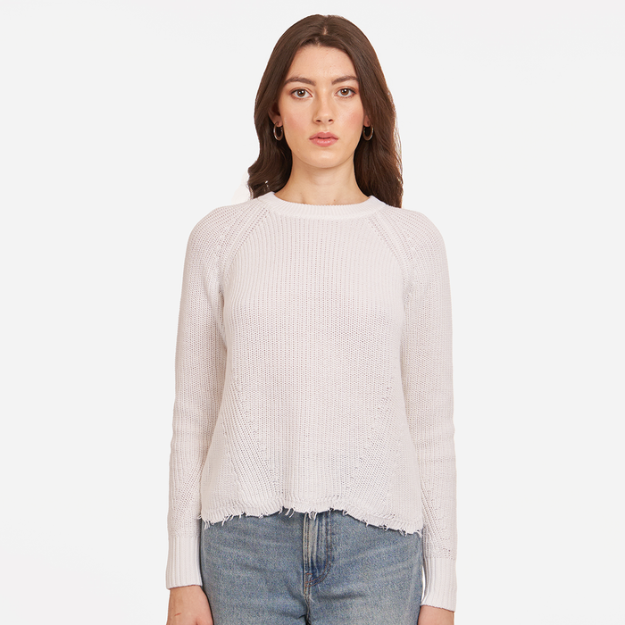 autumn cashmere Distressed Scallop Shaker in Bleach White