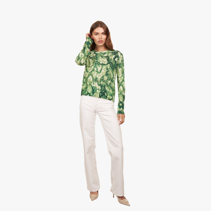 Autumn Cashmere Floral Print Crew In Eucalyptus Combo