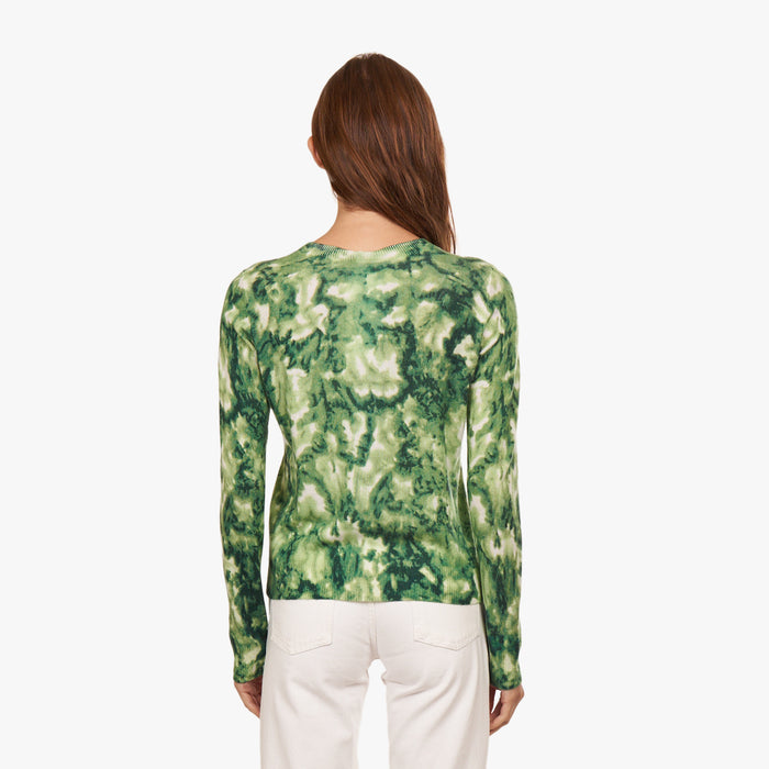 Autumn Cashmere Floral Print Crew In Eucalyptus Combo