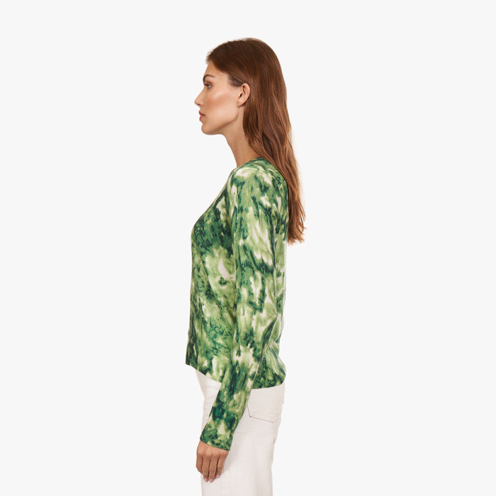 Autumn Cashmere Floral Print Crew In Eucalyptus Combo